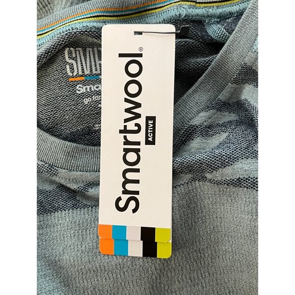 Smartwool Intraknit Men's Crew Neck Merino Wool Blend Sweater Gray Camouflage - Picture 6 of 10